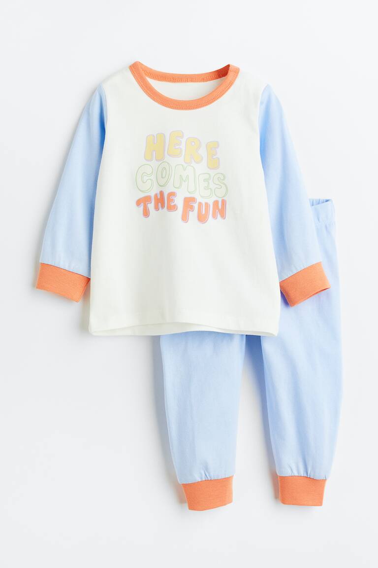 H&M Pigiama in cotone con stampa - Beige chiaro/cani - BAMBINO