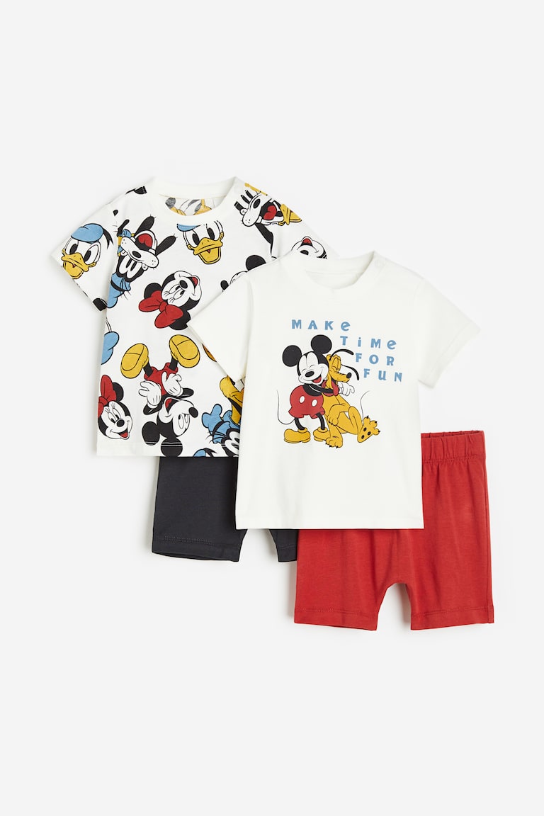 H&M Pigiami in cotone 2 pezzi - Turchese chiaro/Topolino - BAMBINO
