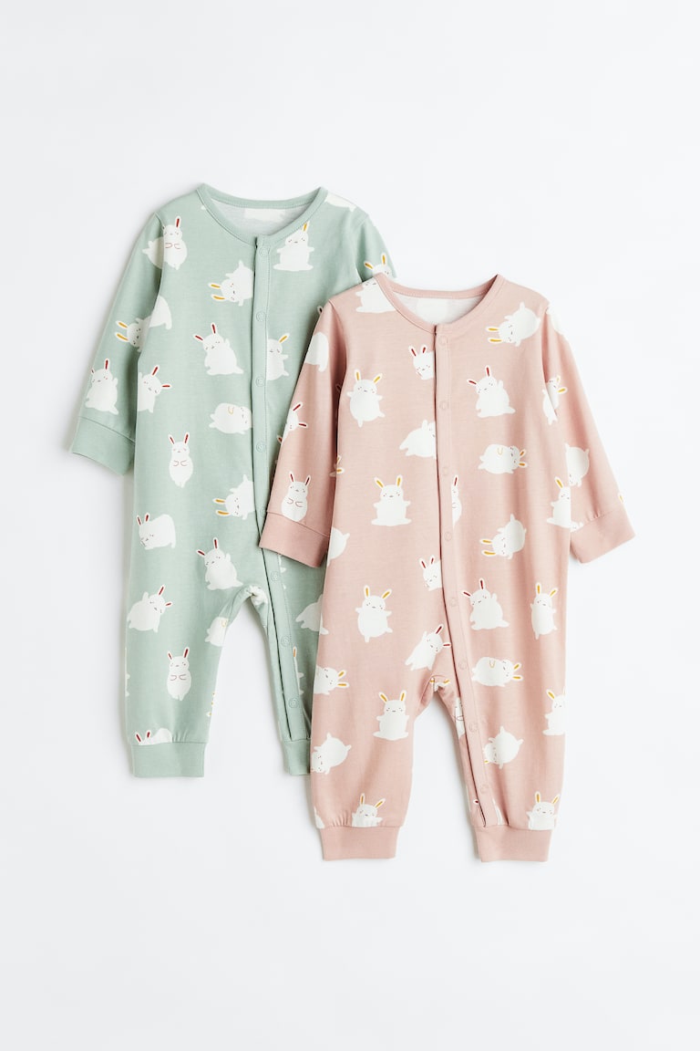 H&M Pigiami in cotone fantasia 2 pz - Rosa chiaro/cuori - BAMBINO