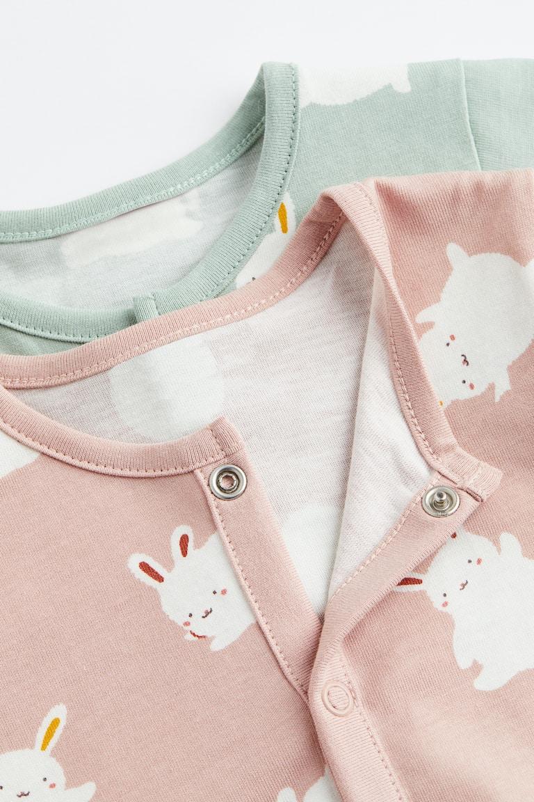 H&M Pigiami In Cotone Fantasia 2 Pz - Verde Chiaro/bacche - BAMBINO