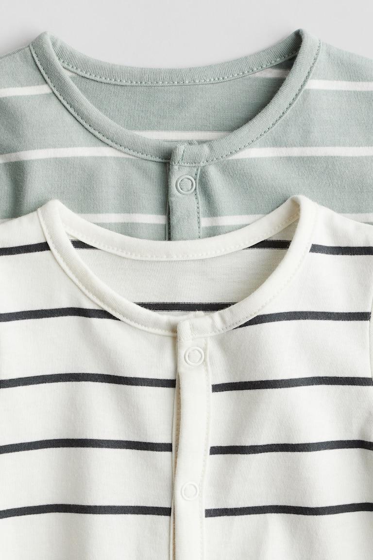 H&M Pigiamini In Cotone 2 Pezzi - Turchese Chiaro/elefanti - BAMBINO