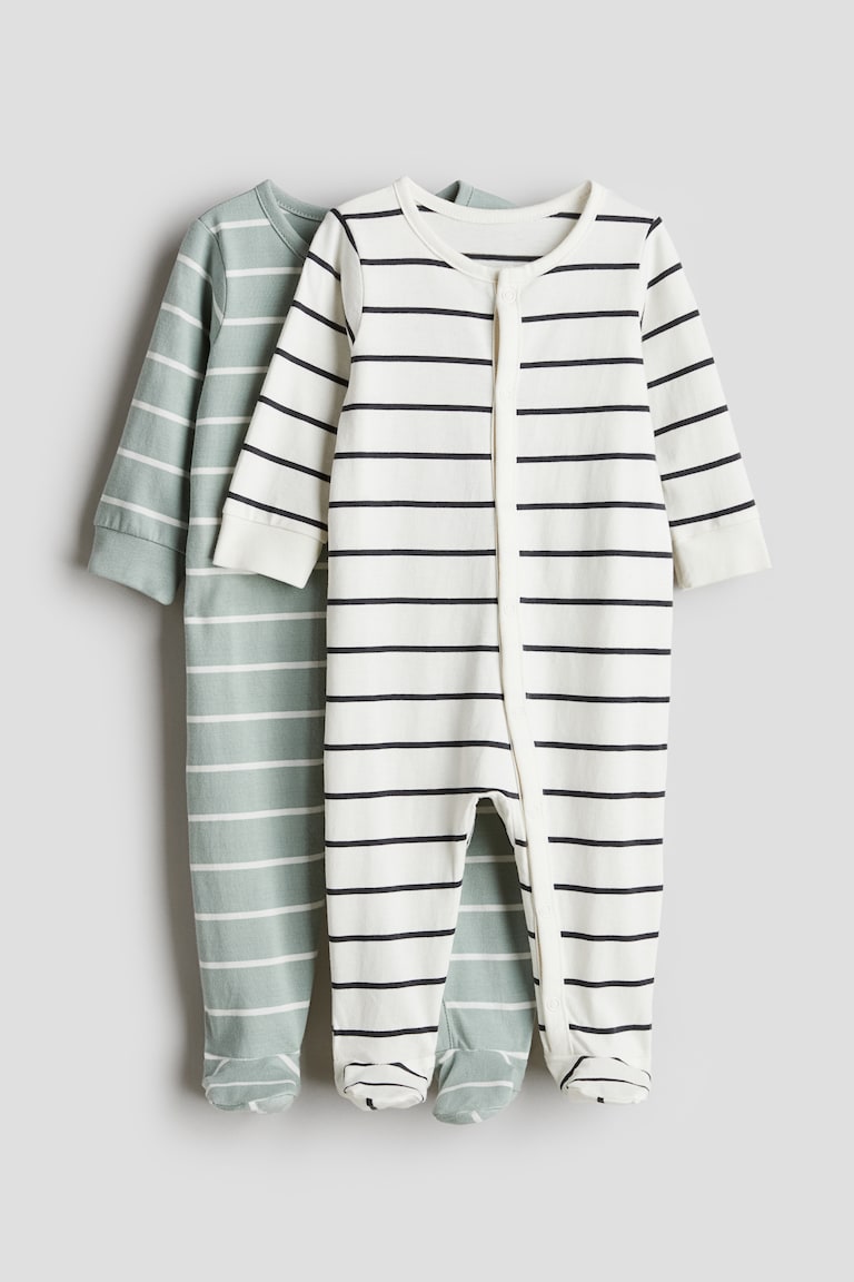 H&M Pigiamini in cotone 2 pezzi - Turchese chiaro/elefanti - BAMBINO