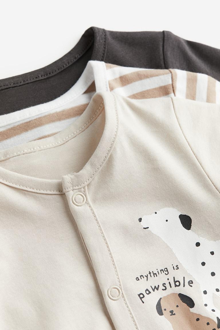 H&M Pigiamini In Cotone 3 Pezzi - Blu Navy/ancore - BAMBINO