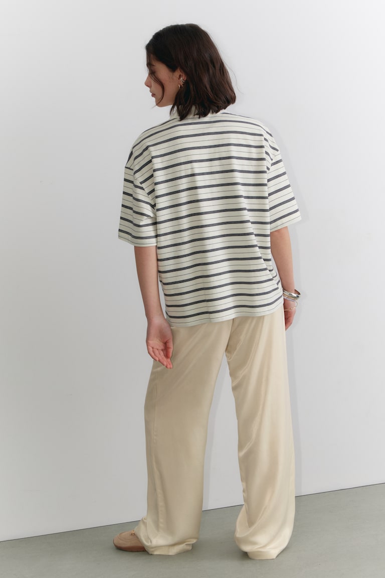 H&M Polo A Righe Con Vestibilità Relaxed - Giallo E Nero A Righe - DONNA