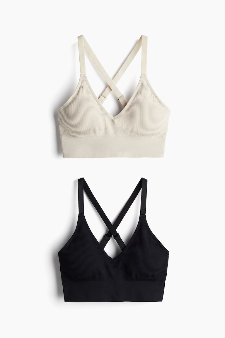 H&M Reggiseni sport con DryMove™ Medium Support 2 pz - Nero/bianco - DONNA