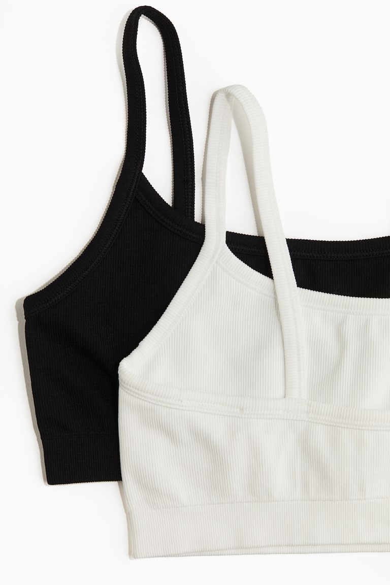 H&M Reggiseni Sport Light Support Con DryMove™ 2 Pz - Nero/bianco - DONNA