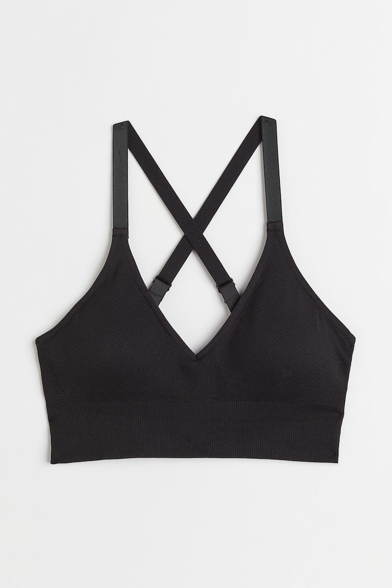 H&M Reggiseno seamless con DryMove™ Medium Support - Nero - DONNA