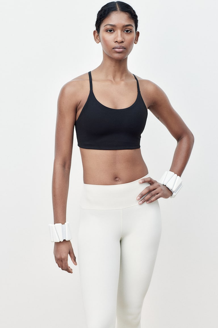 H&M Reggiseno Sport Con SoftMove™ Lycra® Light Support - Nero - DONNA