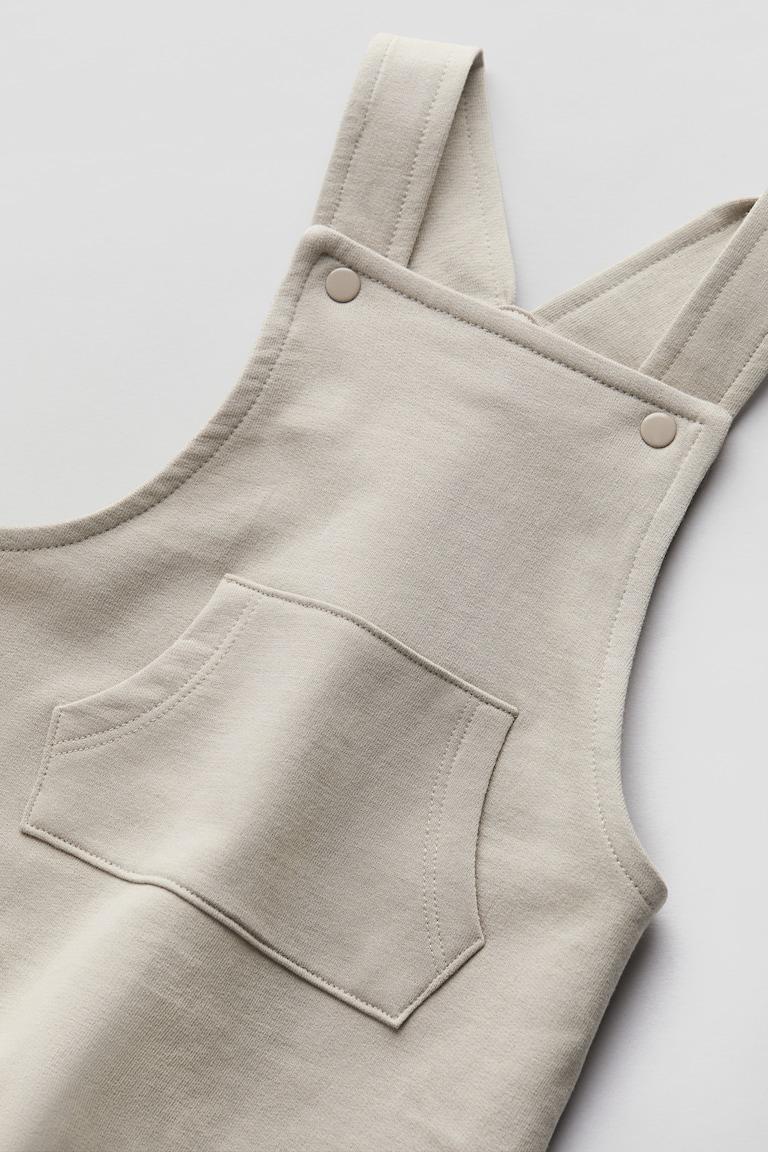 H&M Salopette Corta In Tessuto Felpato - Beige Chiaro - BAMBINO