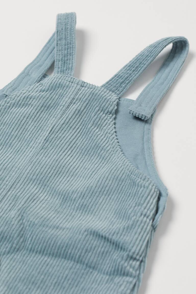 H&M Salopette In Velluto A Coste - Beige Scuro - BAMBINO