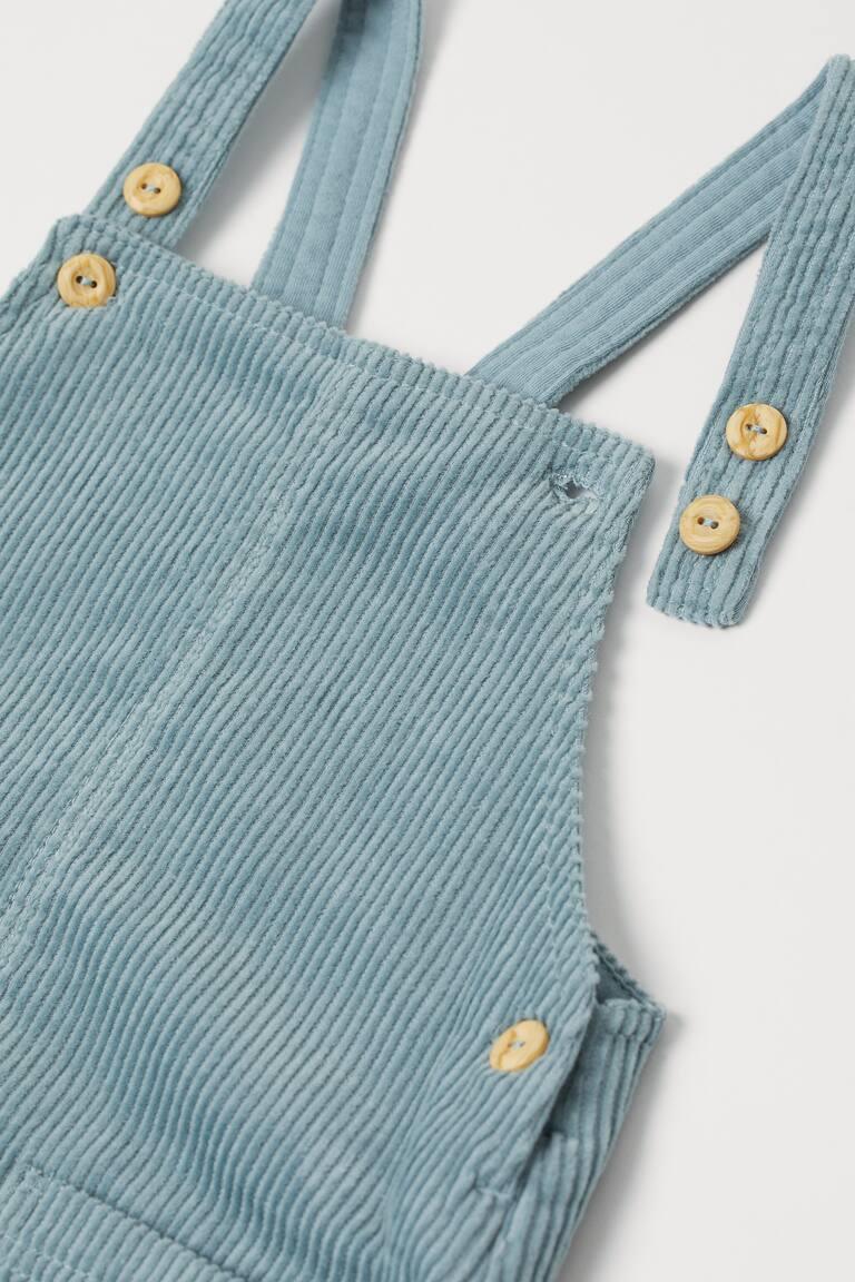 H&M Salopette In Velluto A Coste - Beige Scuro - BAMBINO