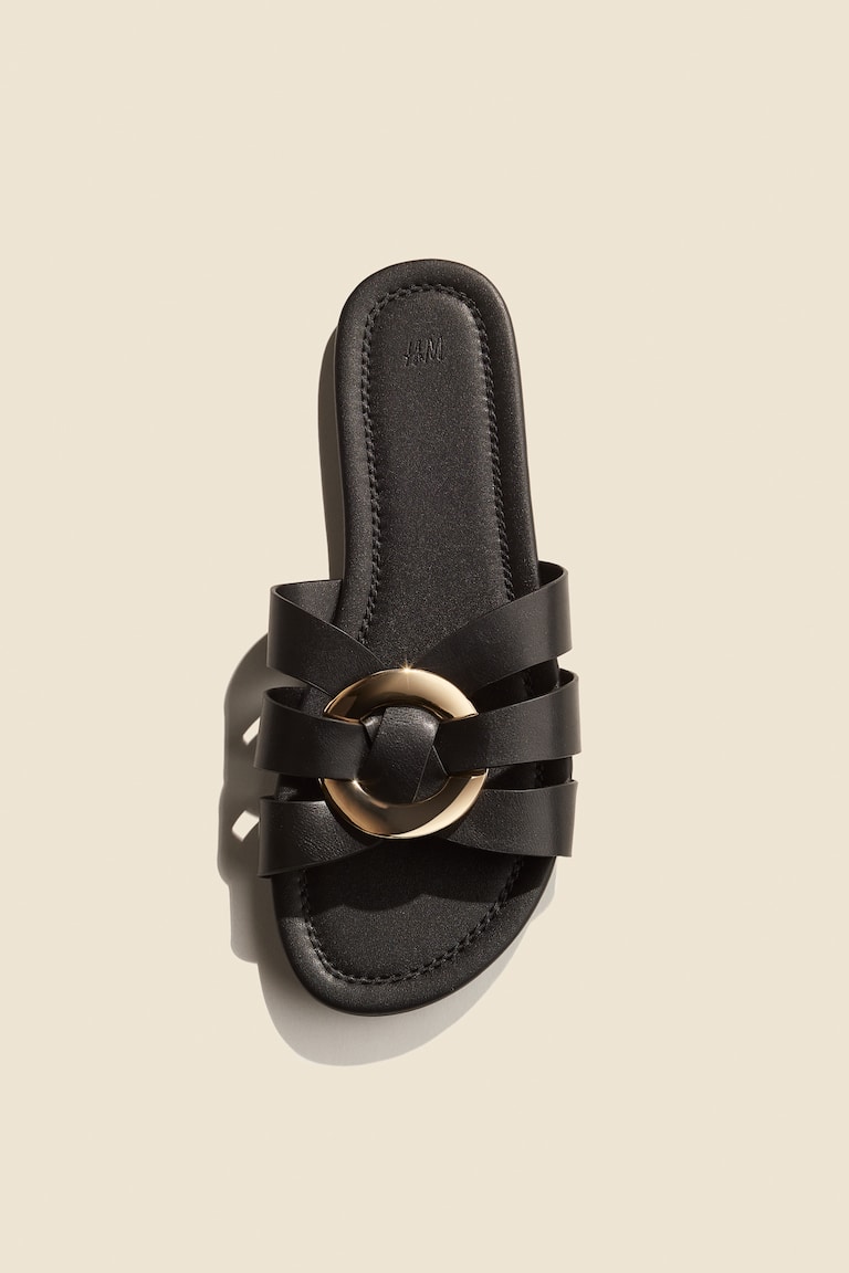 H&M Sandali con fasce intrecciate - Marrone scuro - DONNA