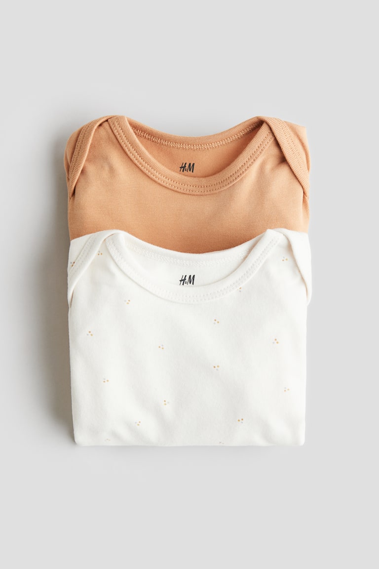 H&M Set 2 Pezzi Body In Morbidissimo Cotone - Azzurro/beige Chiaro - BAMBINO