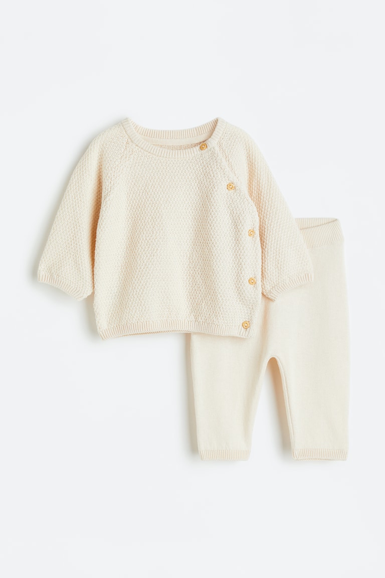 H&M Set 2 pezzi in cotone - Blu polvere chiaro - BAMBINO