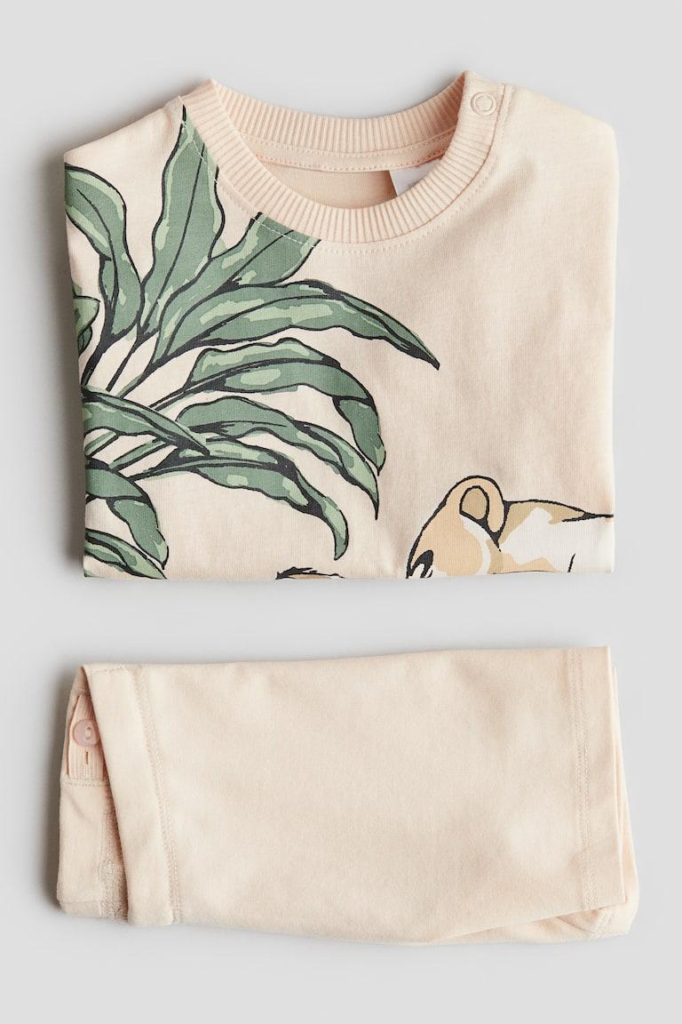 H&M Set 2 Pezzi In Cotone Con Stampa - Rosa Polvere Chiaro/Minni - BAMBINO