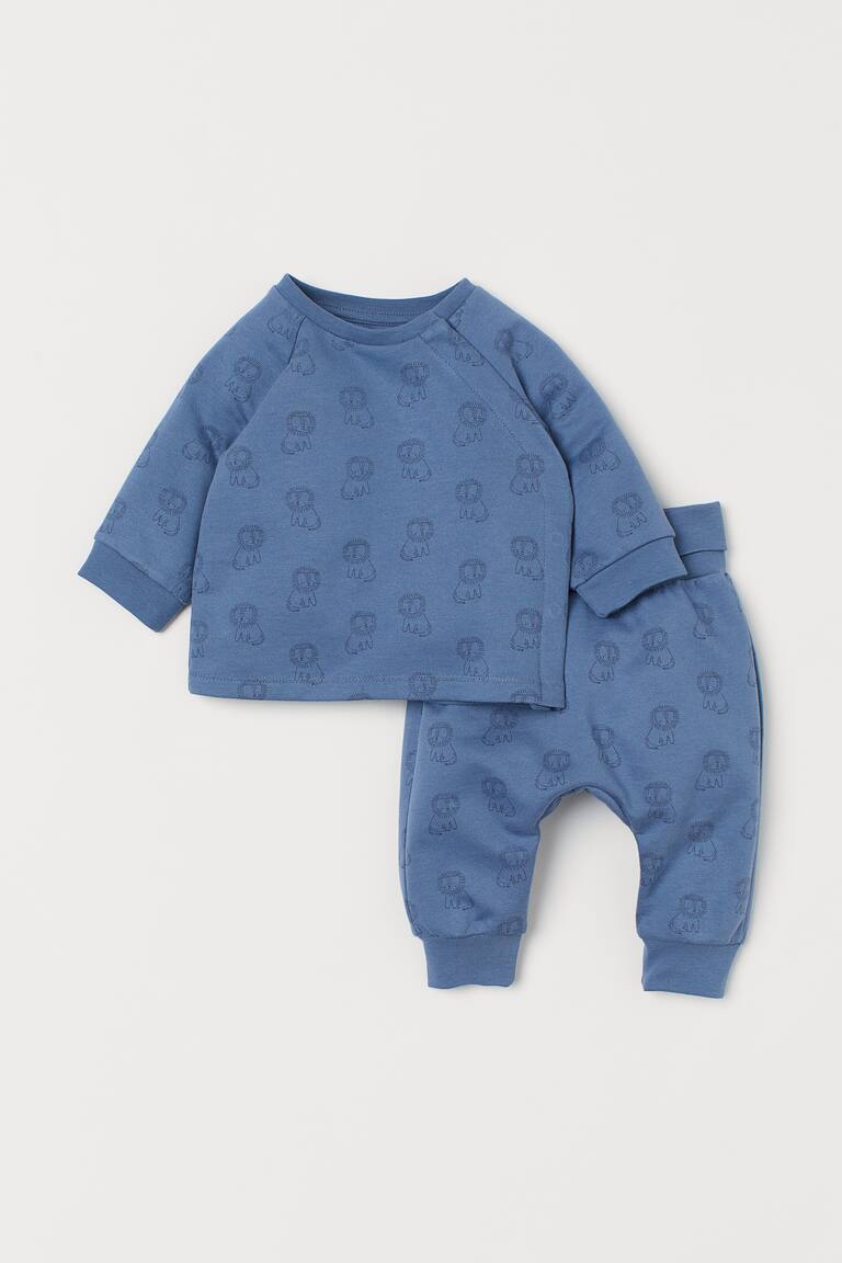 H&M Set 2 pezzi in felpa di cotone - Beige/koala - BAMBINO