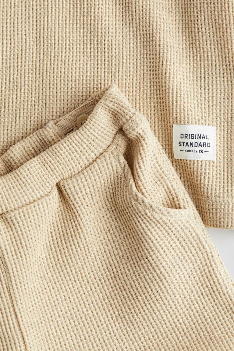 H&M Set 2 Pezzi In Jersey A Nido D’ape - Beige - BAMBINO