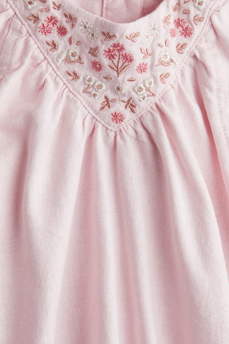 H&M Set 2 Pezzi In Misto Lino - Azzurro/fiori - BAMBINO