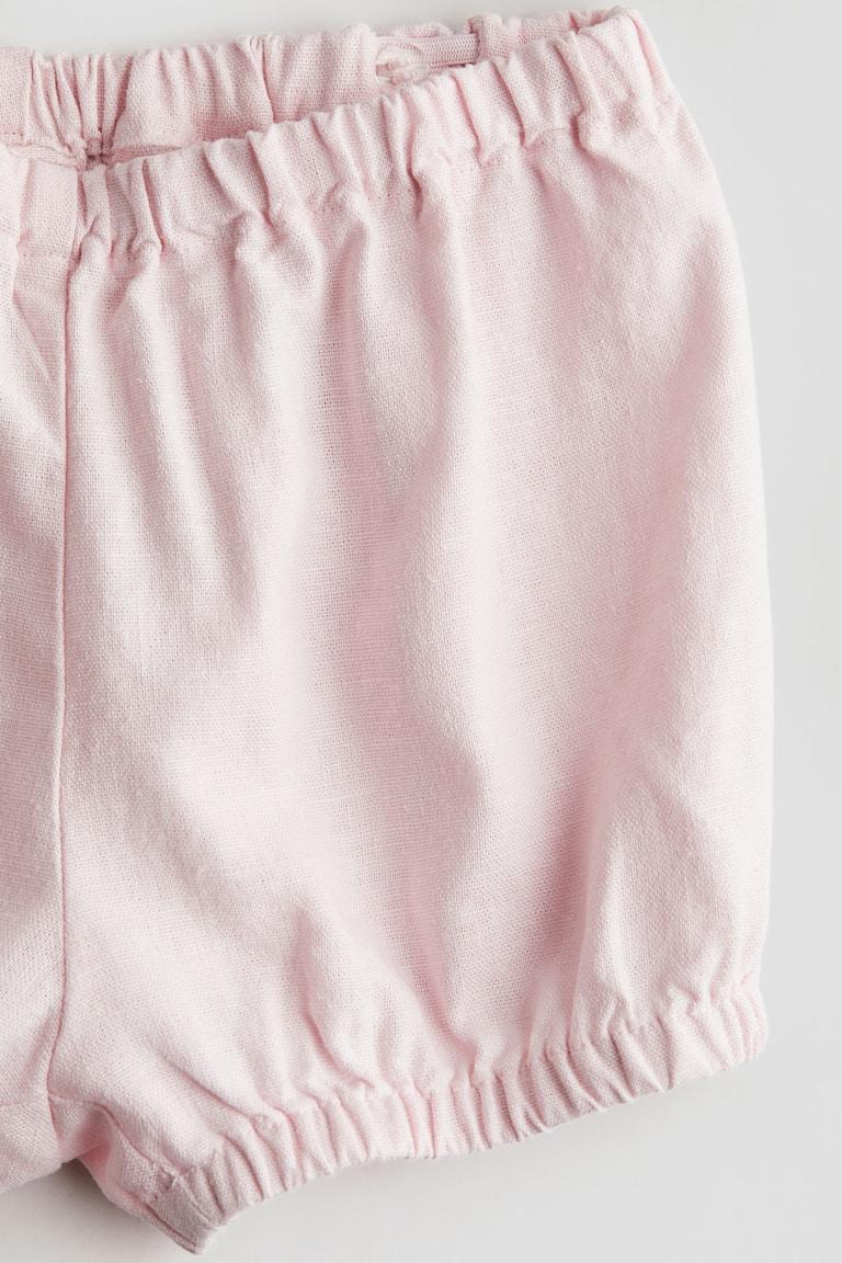 H&M Set 2 Pezzi In Misto Lino - Rosa Chiaro/fiori - BAMBINO