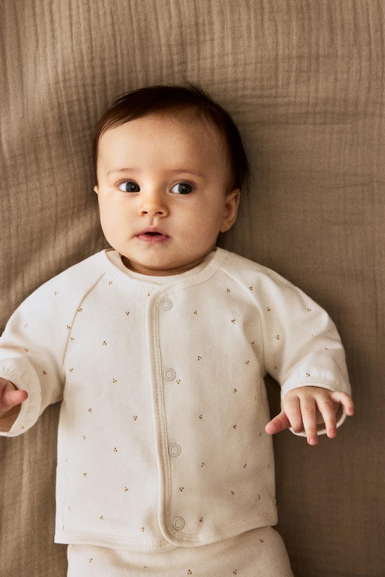 H&M Set 2 Pezzi In Morbidissimo Jersey Di Cotone - Bianco/fantasia - BAMBINO