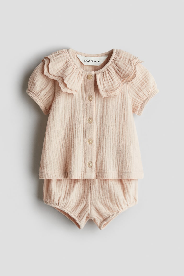 H&M Set 2 pezzi in mussola di cotone - Bianco - BAMBINO