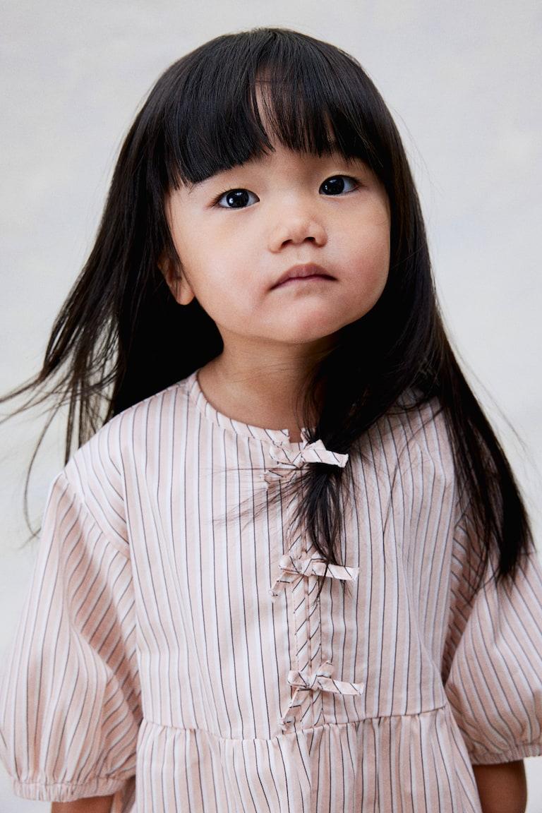 H&M Set 2 Pezzi In Popeline Di Cotone - Pesca/righe - BAMBINO