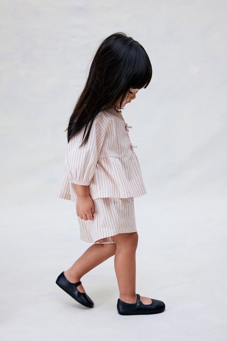 H&M Set 2 Pezzi In Popeline Di Cotone - Pesca/righe - BAMBINO