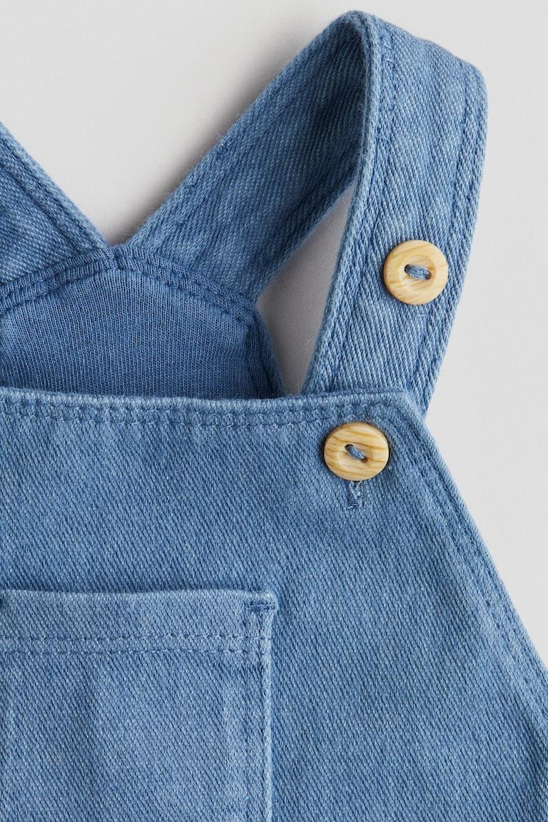 H&M Set 2 Pezzi Salopette E Body - Blu/bianco - BAMBINO