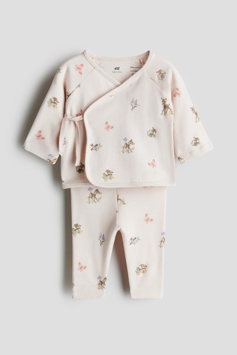 H&M Set 2 pezzi top e pantaloni - Rosa chiaro/Bambi - BAMBINO