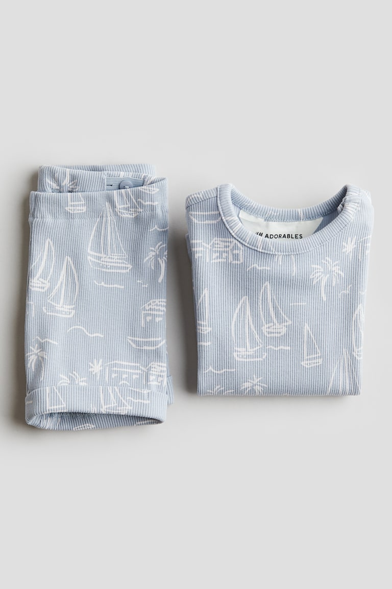 H&M Set In Cotone A Coste 2 Pezzi - Giallo/conchiglie - BAMBINO