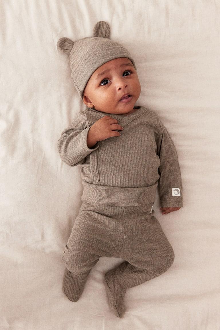 H&M Set in jersey di cotone 3 pezzi - Bianco/cuori - BAMBINO