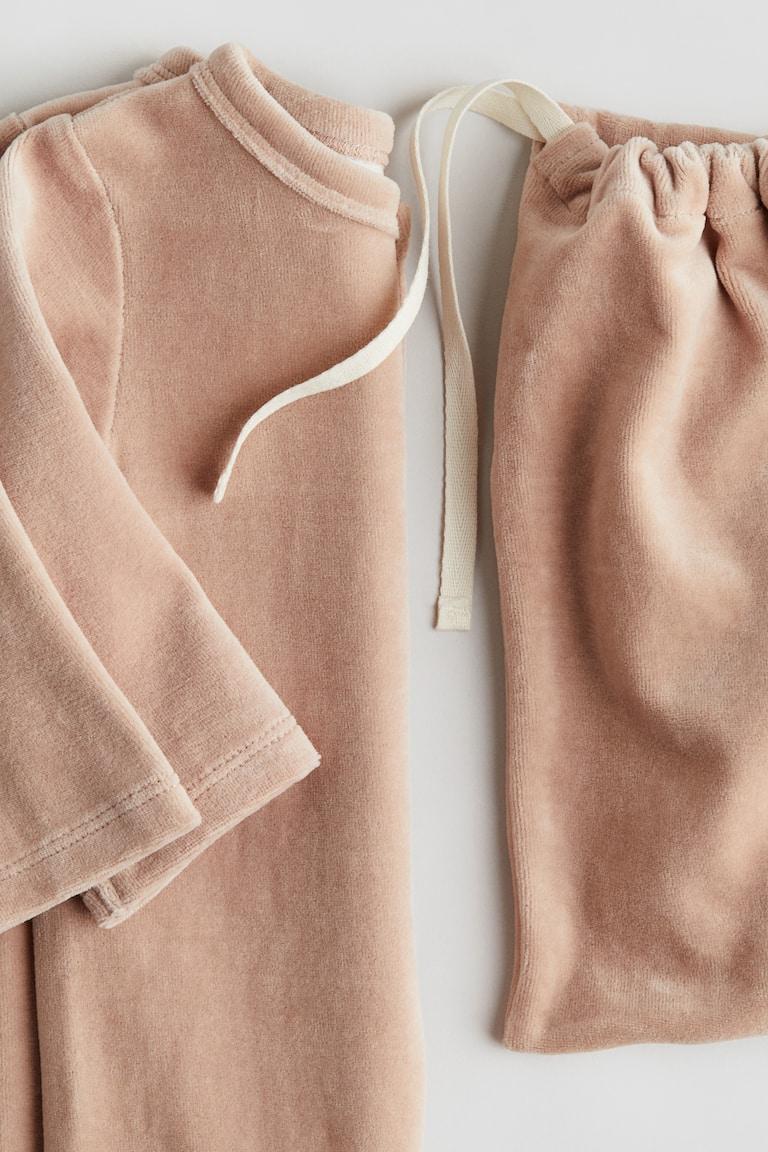 H&M Set Regalo Pigiamino In Velour - Rosa Polvere - BAMBINO