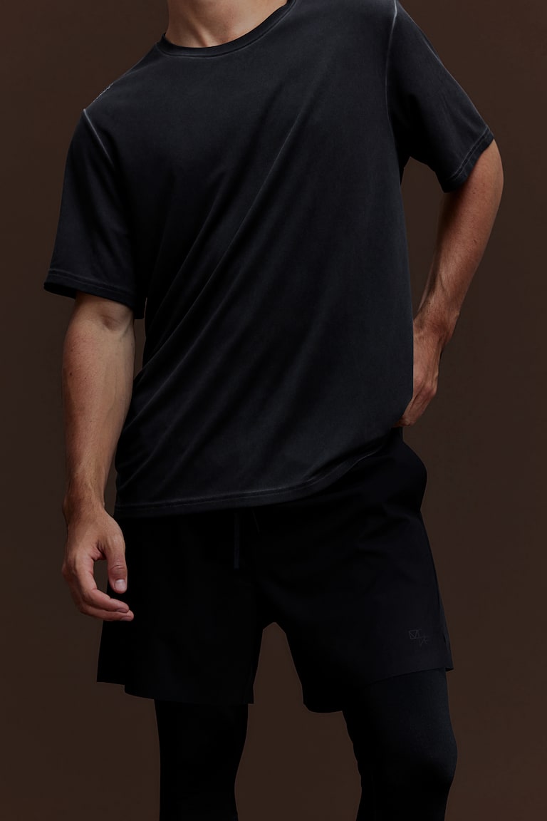 H&M Shorts Da Running In Tessuto Doppio Con DryMove™ - Nero - UOMO