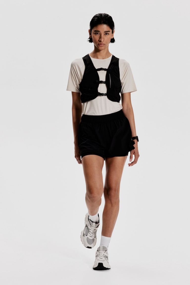 H&M Shorts da running in tessuto doppio con DryMove™ - Nero - DONNA