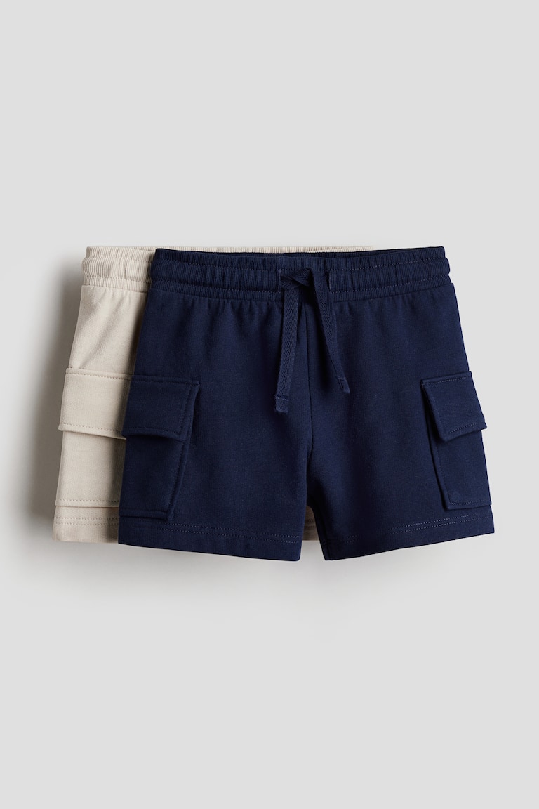 H&M Shorts in felpa modello cargo 2 pezzi - Grigio scuro/verde kaki chiaro - BAMBINO