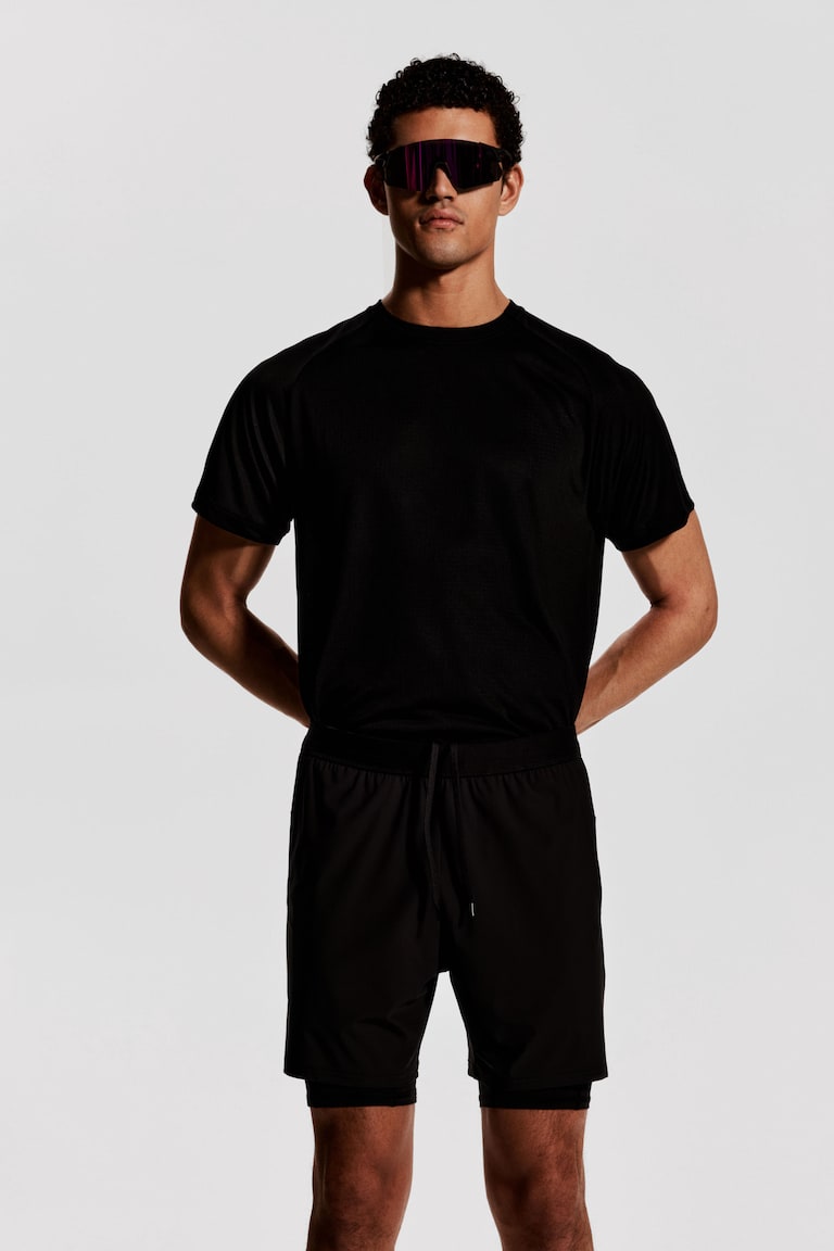 H&M Shorts Sportivi 2 In 1 Con DryMove™ Medi - Nero - UOMO