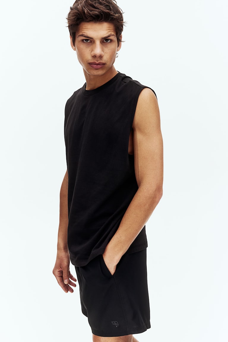 H&M Shorts Sportivi Di Media Lunghezza Con DryMove™ - Verde Kaki Scuro - UOMO