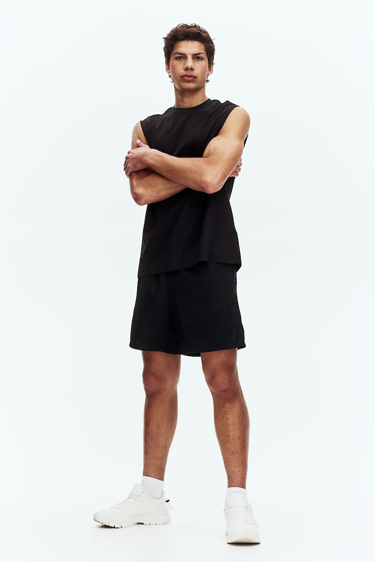 H&M Shorts sportivi di media lunghezza con DryMove™ - Blu navy - UOMO