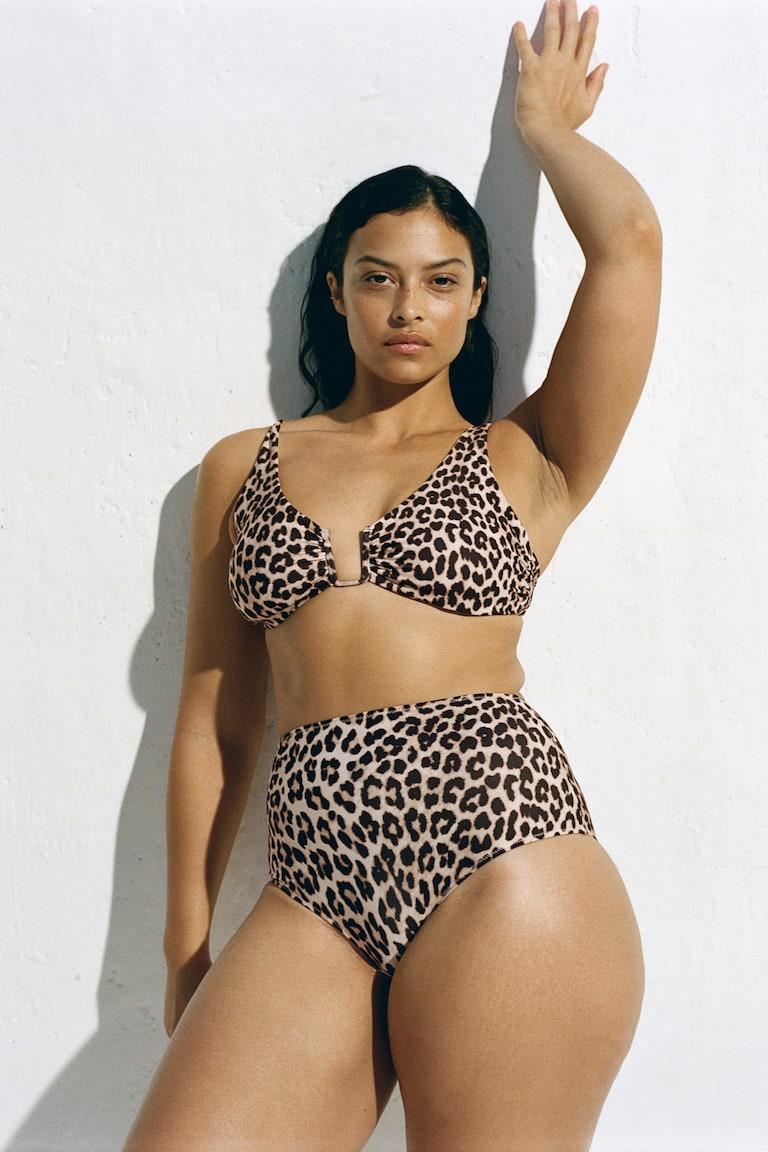 H&M Slip bikini High Waist - Beige chiaro/leopardato - DONNA