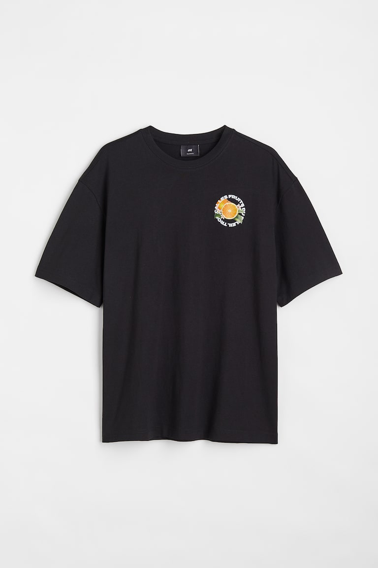 H&M T-shirt con stampa Loose Fit - Bianco/Forest of the Deep - UOMO