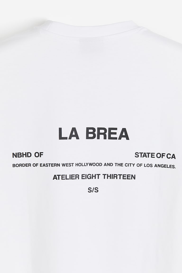 H&M T-shirt Con Stampa Loose Fit - Bianco/New York - UOMO