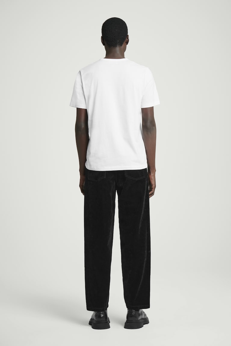 H&M T-SHIRT COTONE SPAZZOLATO LEGGERO TAGLIO REGOLARE - GIALLO - UOMO