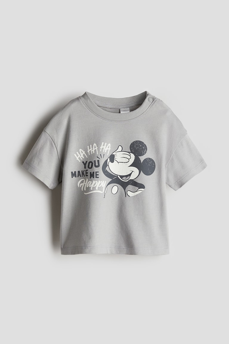 H&M T-shirt in cotone con motivo stampato - Blu navy/Topolino - BAMBINO