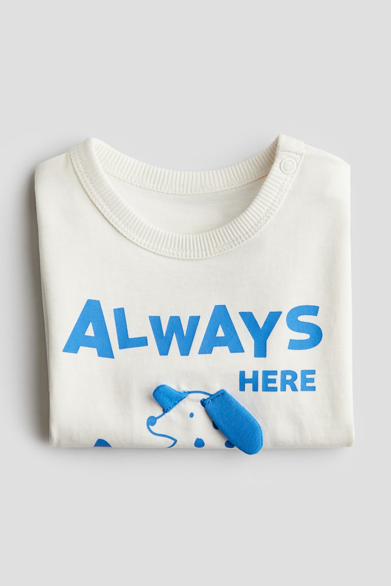 H&M T-shirt In Cotone Con Stampa - Azzurro/cane - BAMBINO