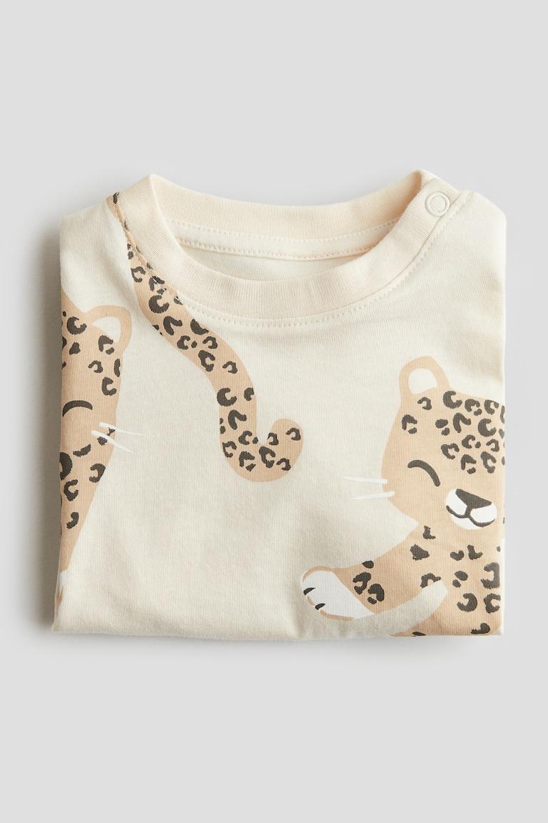 H&M T-shirt In Cotone Con Stampa - Giallo/Bonjour - BAMBINO