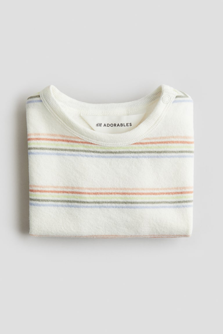 H&M T-shirt In Spugna Di Cotone - Verde Kaki Chiaro - BAMBINO