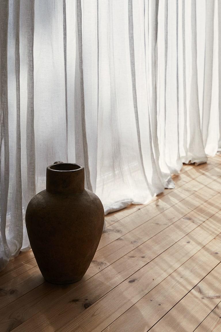 H&M Tenda misto lino lunga e ampia 1 pezzo - Verde kaki chiaro - HOME