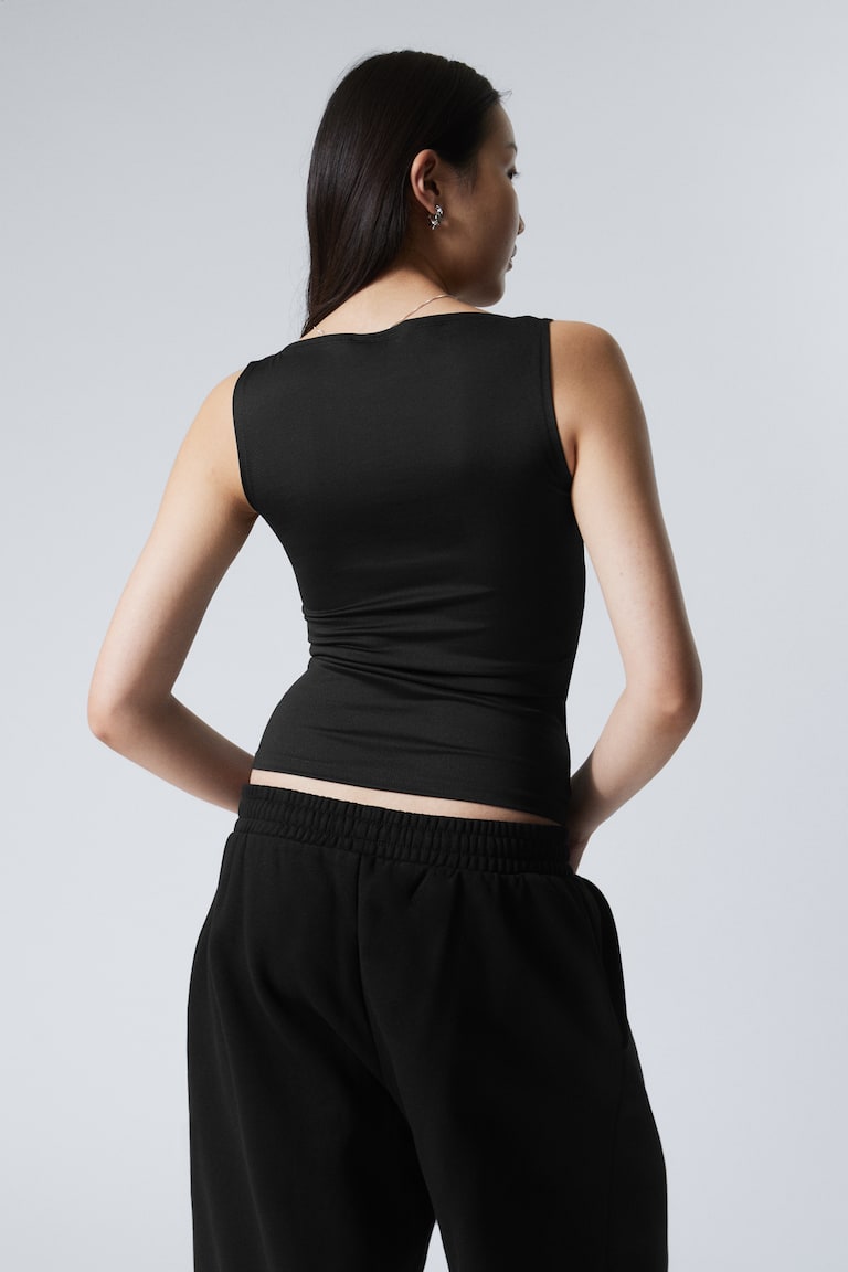 H&M Top Annie Con Scollo A Barchetta Senza Maniche - Nero - DONNA