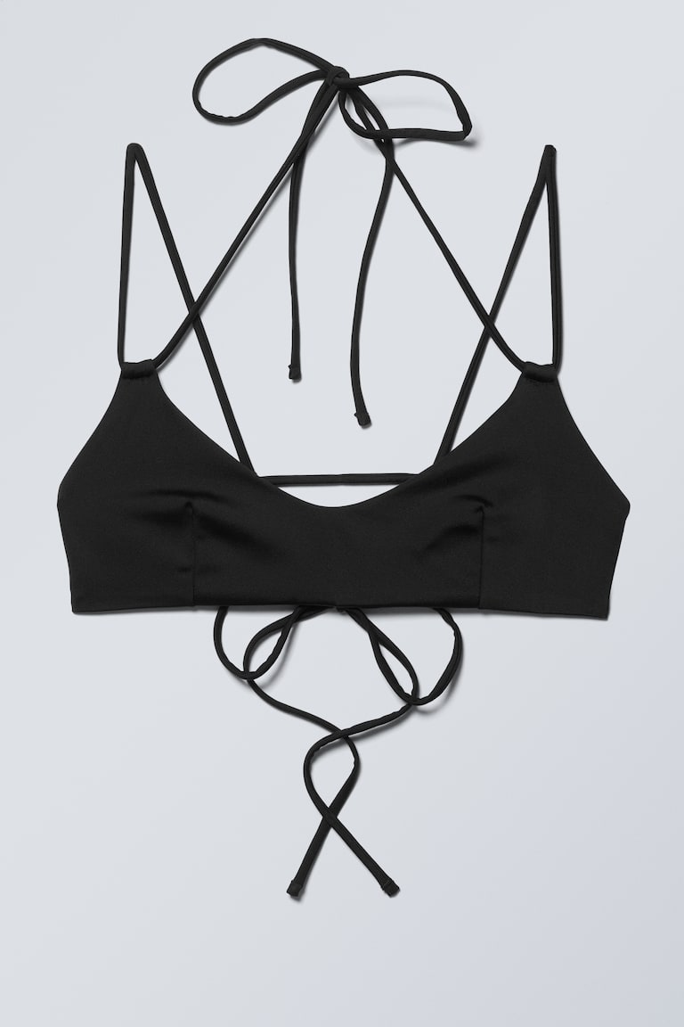 H&M Top Bikini Con Lacci Sul Retro - Marrone Scuro - DONNA