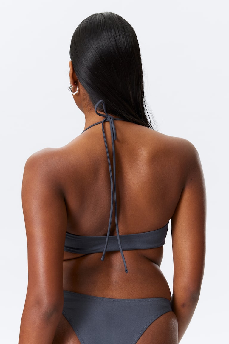 H&M Top Bikini Ritorto Con Scollo All'americana - Blu Scuro - DONNA